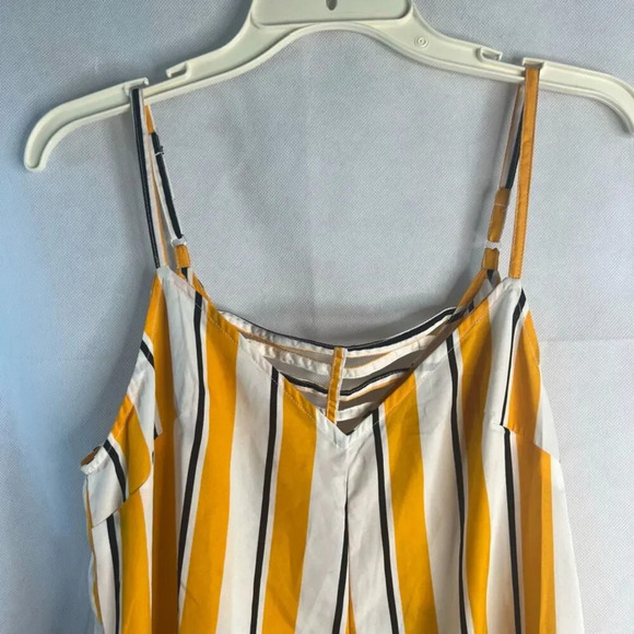 Ellen‎ Weaver NWT Spaghetti Strap Wide Leg Boho Striped Jumpsuit Size Small - Picture 3 of 12
